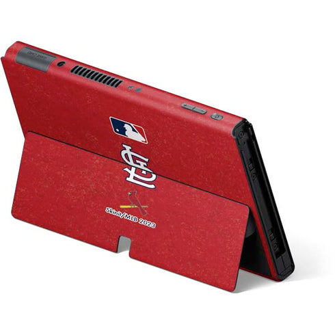 MLB St. Louis Cardinals - Solid Distressed Nintendo Switch OLED (2021) Skin