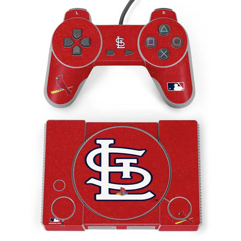 MLB St. Louis Cardinals - Solid Distressed PlayStation Classic Bundle Skin