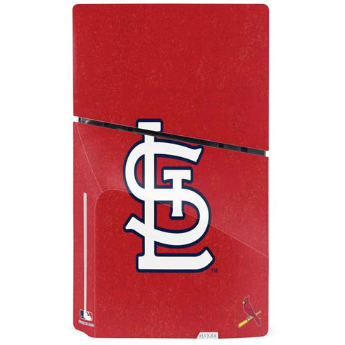 MLB St. Louis Cardinals - Solid Distressed PS5 Slim Disk Bundle Skin