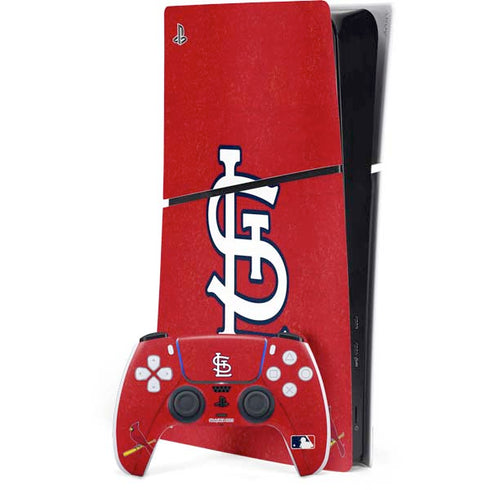 MLB St. Louis Cardinals - Solid Distressed PS5 Slim Digital Edition Console Skin