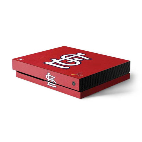 MLB St. Louis Cardinals - Solid Distressed Xbox One X Console Skin