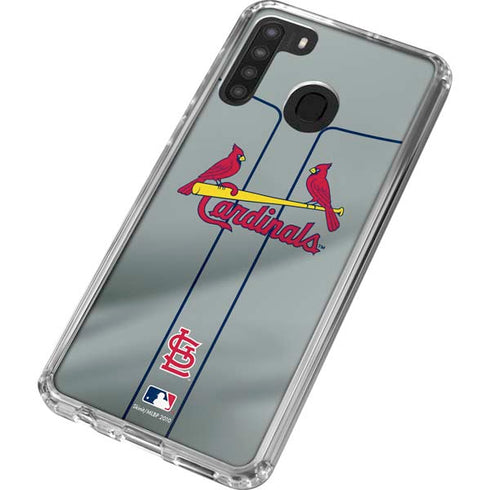 MLB St. Louis Cardinals Alternate/Away Jersey Galaxy A21 Clear Case