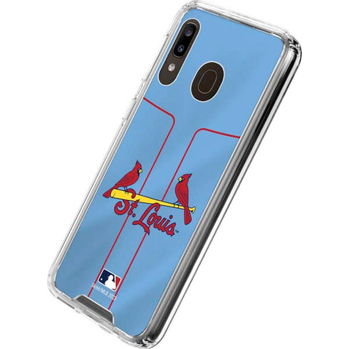 MLB St. Louis Cardinals Alternate/Away Jersey Galaxy A30 Clear Case