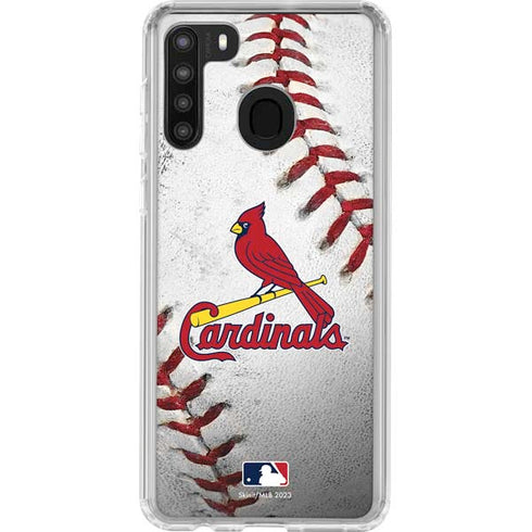 MLB St. Louis Cardinals Game Ball Galaxy A21 Clear Case