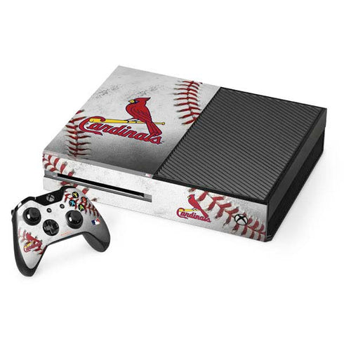 MLB St. Louis Cardinals Game Ball Xbox One Console and Controller Bundle Skin