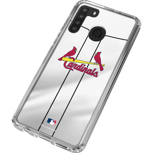 MLB St. Louis Cardinals Home Jersey Galaxy A21 Clear Case