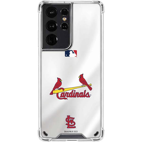 MLB St. Louis Cardinals Home Jersey Galaxy S21 Ultra 5G Clear Case
