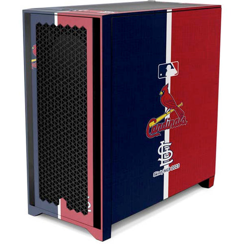 MLB St. Louis Cardinals Split Corsair 4000D Tempered Glass Mid-Tower ATX Case Skin
