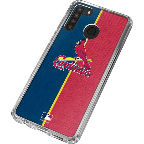 MLB St. Louis Cardinals Split Galaxy A21 Clear Case