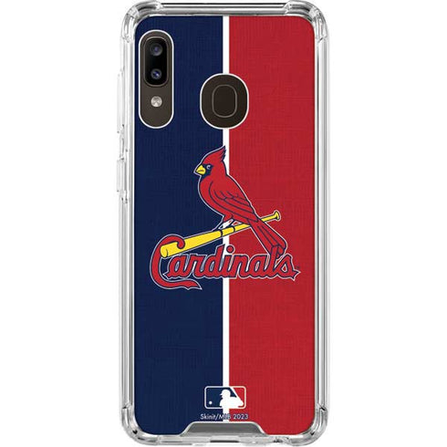 MLB St. Louis Cardinals Split Galaxy A30 Clear Case