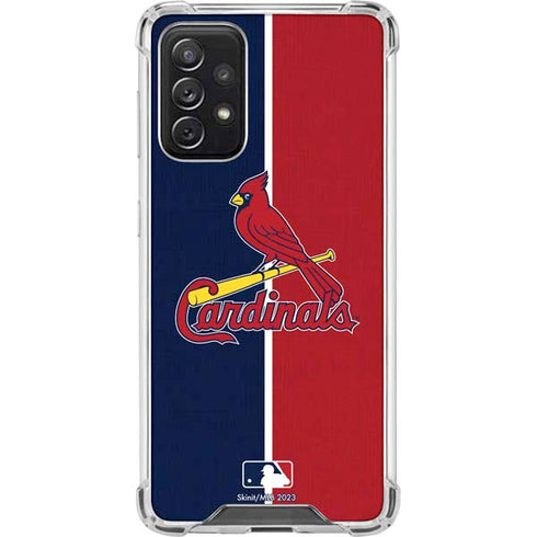 MLB St. Louis Cardinals Split Galaxy A72 5G Clear Case