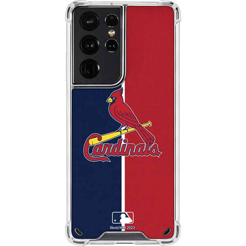 MLB St. Louis Cardinals Split Galaxy S21 Ultra 5G Clear Case