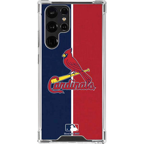 MLB St. Louis Cardinals Split Galaxy S22 Ultra Clear Case