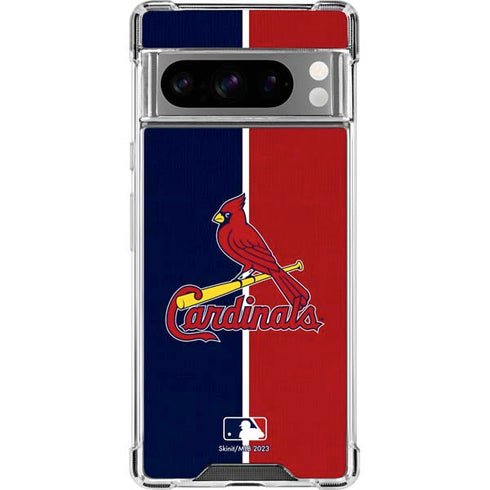 MLB St. Louis Cardinals Split Google Pixel 8 Pro Clear Case