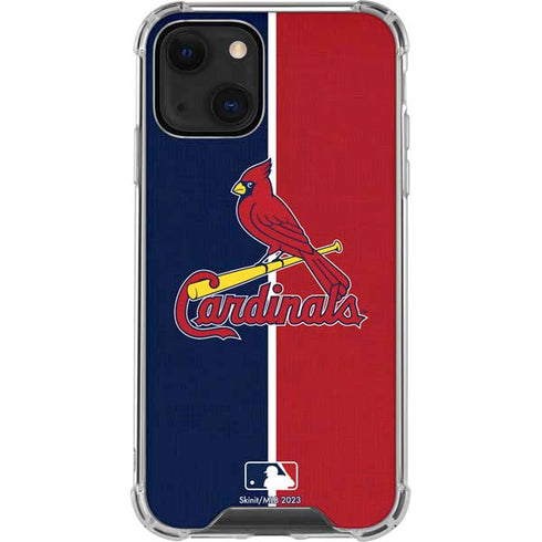 MLB St. Louis Cardinals Split iPhone 13 Mini Clear Case