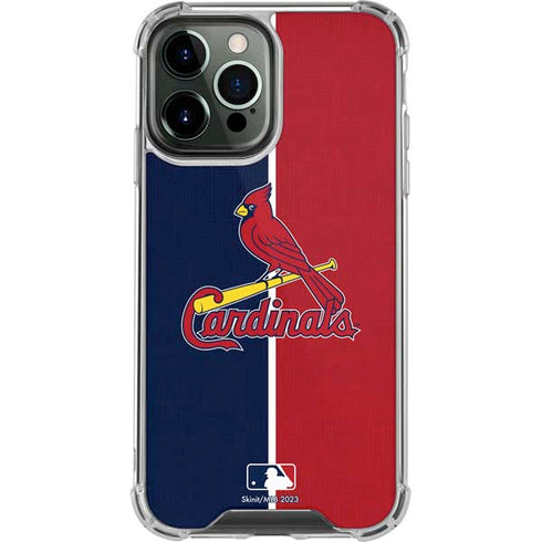 MLB St. Louis Cardinals Split iPhone 14 Pro Max Clear Case