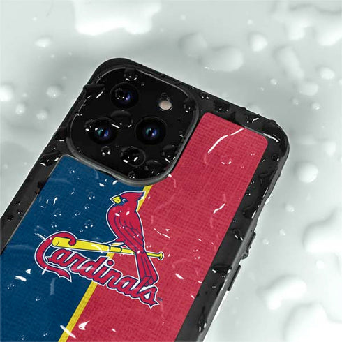 MLB St. Louis Cardinals Split iPhone 14 Pro Max Waterproof Case