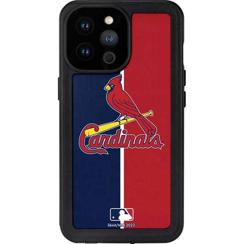 MLB St. Louis Cardinals Split iPhone 14 Pro Max Waterproof Case