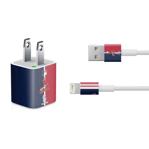 MLB St. Louis Cardinals Split iPhone Charger (5W USB) Skin