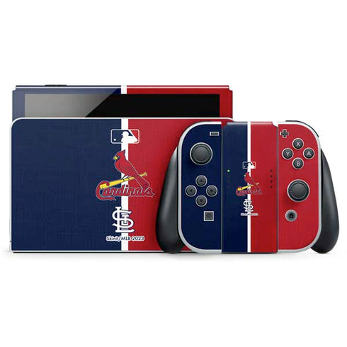 MLB St. Louis Cardinals Split Nintendo Switch OLED (2021) Skin