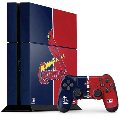 MLB St. Louis Cardinals Split PS4 Console and Controller Bundle Skin