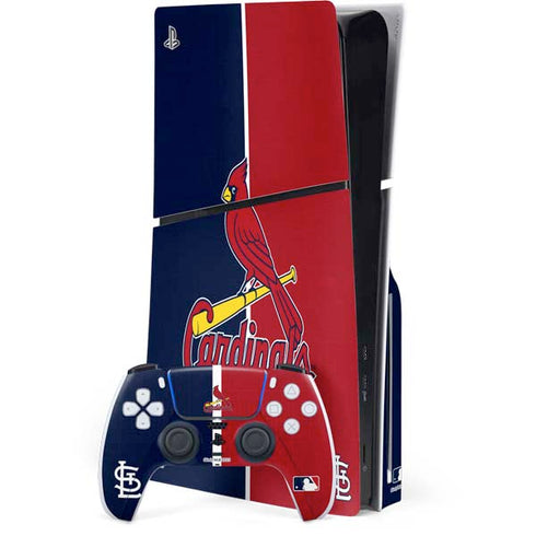 MLB St. Louis Cardinals Split PS5 Slim Disk Bundle Skin