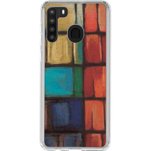 Stained Glass Galaxy A21 Clear Case