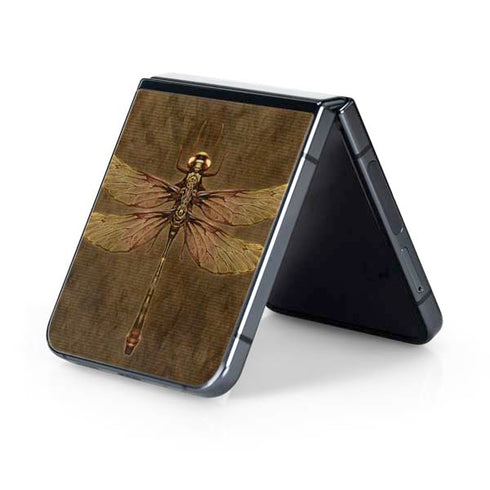 Steampunk & Gear Dragonfly by Brigid Ashwood Galaxy Z Flip5 5G Skin