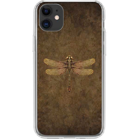 Steampunk & Gear Dragonfly by Brigid Ashwood iPhone 11 Clear Case