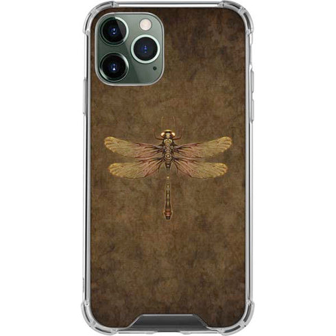 Steampunk & Gear Dragonfly by Brigid Ashwood iPhone 11 Pro Max Clear Case