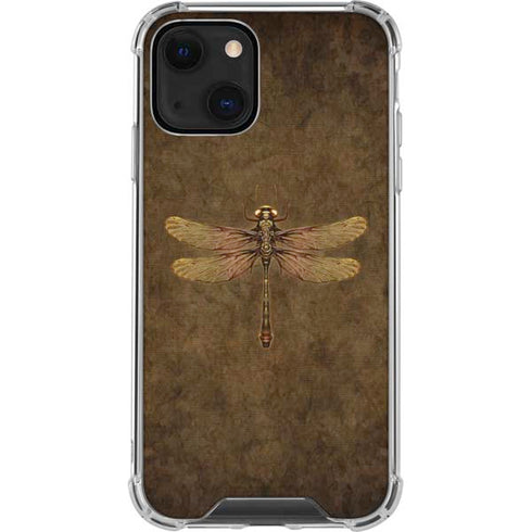 Steampunk & Gear Dragonfly by Brigid Ashwood iPhone 15 Plus Clear Case