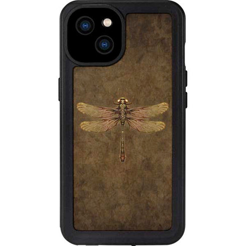 Steampunk & Gear Dragonfly by Brigid Ashwood iPhone 15 Plus Waterproof Case
