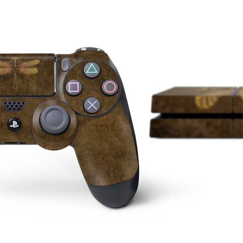Brigid Ashwood Steampunk & Gear Dragonfly PS4 Console and Controller Bundle Skin