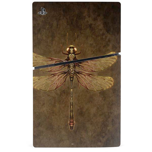 Steampunk & Gear Dragonfly by Brigid Ashwood PS5 Slim Disk Bundle Skin