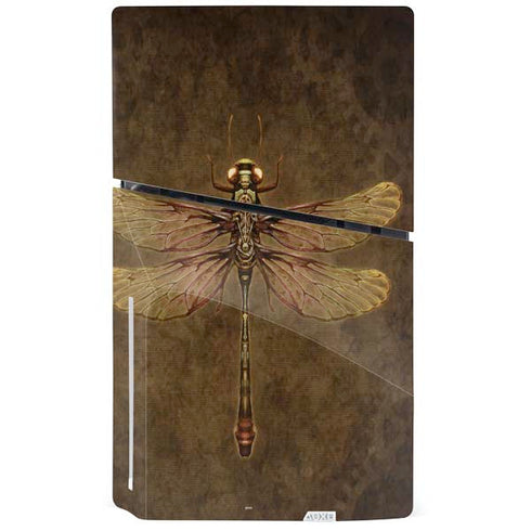 Steampunk & Gear Dragonfly by Brigid Ashwood PS5 Slim Disk Bundle Skin