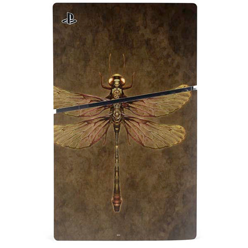 Steampunk & Gear Dragonfly by Brigid Ashwood PS5 Slim Disk Console Skin