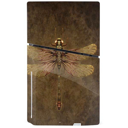 Steampunk & Gear Dragonfly by Brigid Ashwood PS5 Slim Disk Console Skin