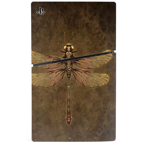 Steampunk & Gear Dragonfly by Brigid Ashwood PS5 Slim Digital Edition Console Skin