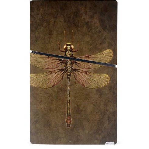 Steampunk & Gear Dragonfly by Brigid Ashwood PS5 Slim Digital Edition Console Skin