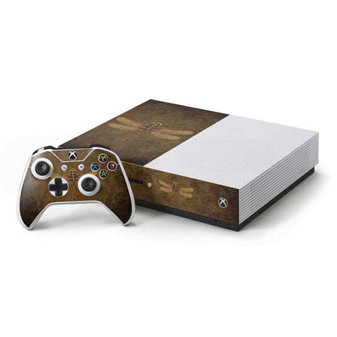 Brigid Ashwood Steampunk & Gear Dragonfly Xbox One S Console and Controller Bundle Skin