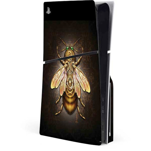 Steampunk Bee by Brigid Ashwood PS5 Slim Disk Console Skin