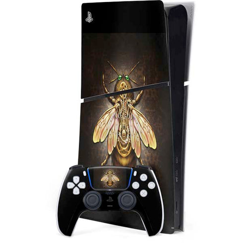 Steampunk Bee by Brigid Ashwood PS5 Slim Digital Edition Console Skin