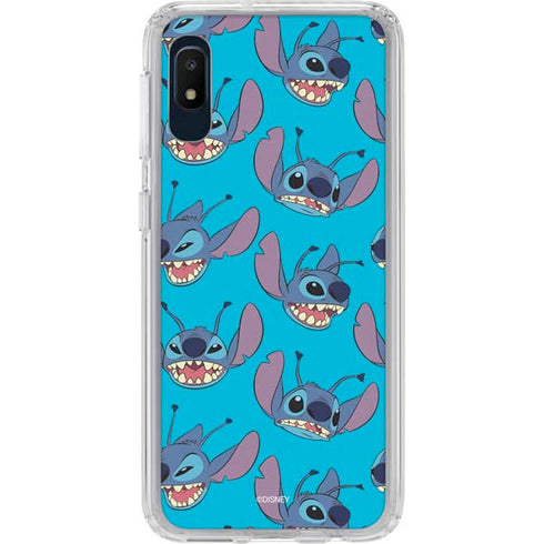 Disney Lilo and Stitch Face Expression Pattern Galaxy A10e Clear Case
