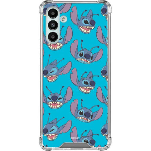 Disney Lilo and Stitch Face Expression Pattern Galaxy A13 5G Clear Case