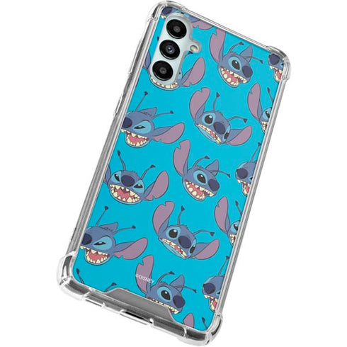 Disney Lilo and Stitch Face Expression Pattern Galaxy A14 5G Clear Case
