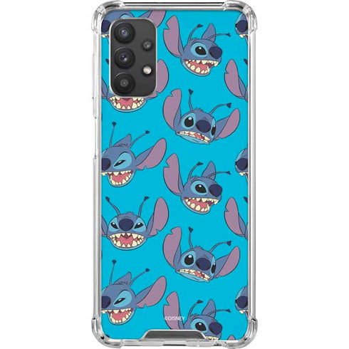 Disney Lilo and Stitch Face Expression Pattern Galaxy A32 5G Clear Case