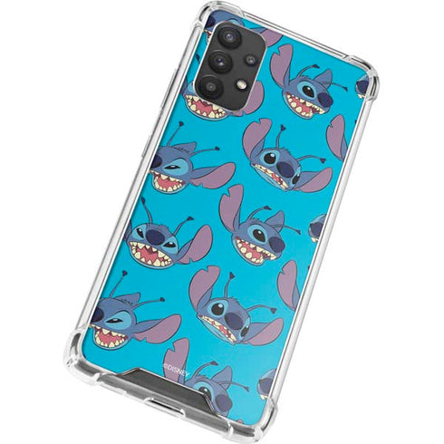 Disney Lilo and Stitch Face Expression Pattern Galaxy A32 5G Clear Case