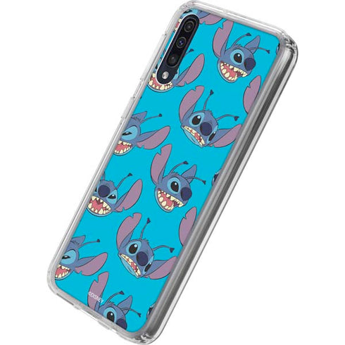 Disney Lilo and Stitch Face Expression Pattern Galaxy A50 Clear Case