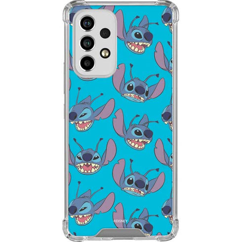 Disney Lilo and Stitch Face Expression Pattern Galaxy A53 5G Clear Case