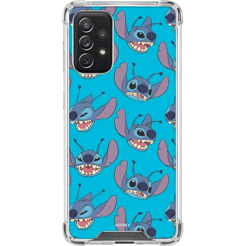 Disney Lilo and Stitch Face Expression Pattern Galaxy A72 5G Clear Case